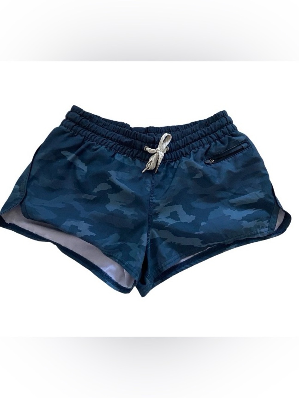 Vuori Clementine 2.5 inseam Blue Camo Elastic Waist Lining Shorts size Small